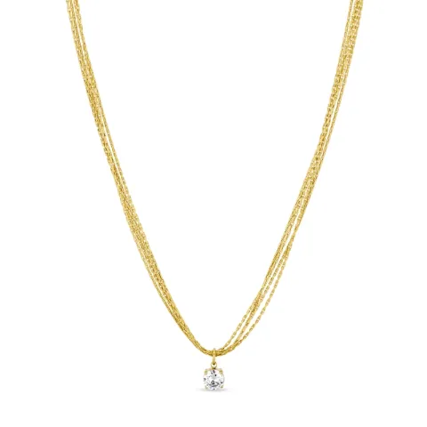 vedenkestävät zirkoni kaulaketju kullattu teräs - OCEANA