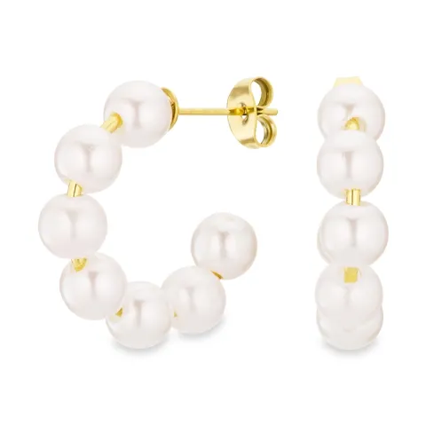 vedenkestävät helmi korvarenkaat  kullattu teräs - OCEANA