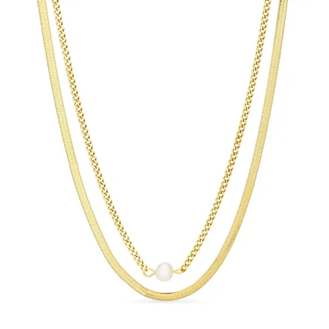 vedenkestävät kaulaketju kullattu teräs - OCEANA