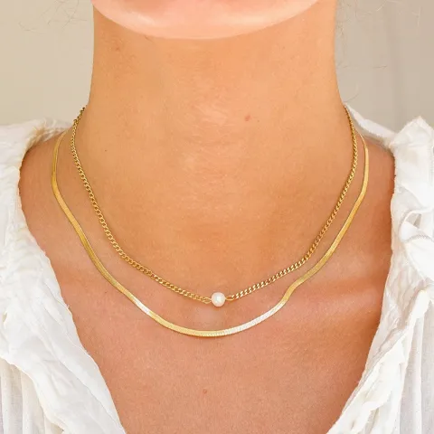 vedenkestävät kaulaketju kullattu teräs - OCEANA