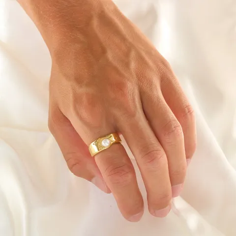 vedenkestävät sormus kullattu teräs - OCEANA