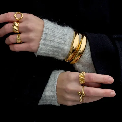 vedenkestävät sormus kullattu teräs - OCEANA