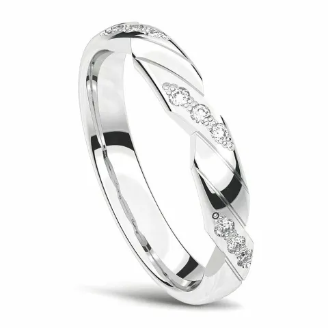 Naisten sormus 14 karaatin valkokultaa 0,01 ct