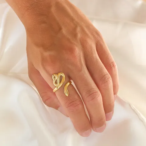 vedenkestävät käärme sormus kullattu teräs - OCEANA