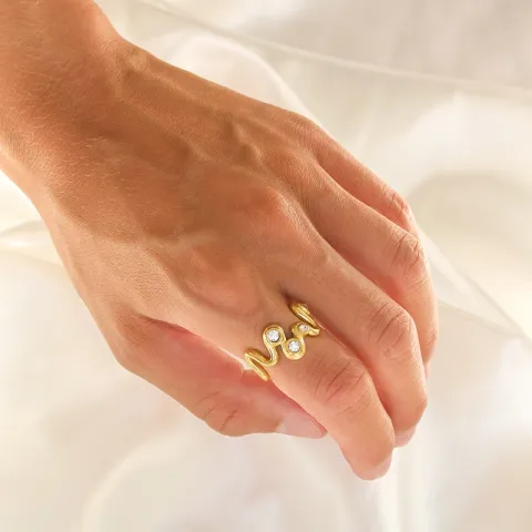 vedenkestävät zirkoni sormus kullattu teräs - OCEANA