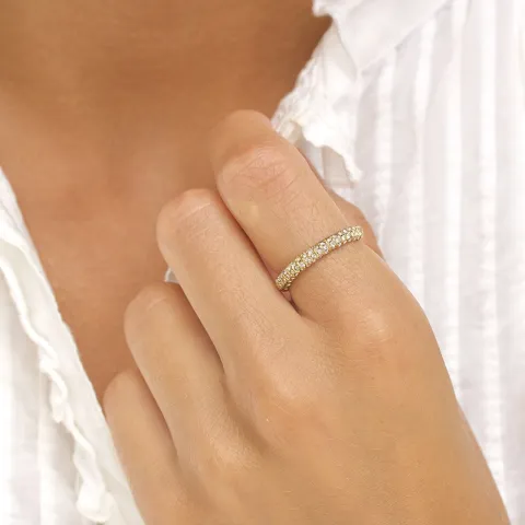 vedenkestävät zirkoni sormus kullattu teräs - OCEANA