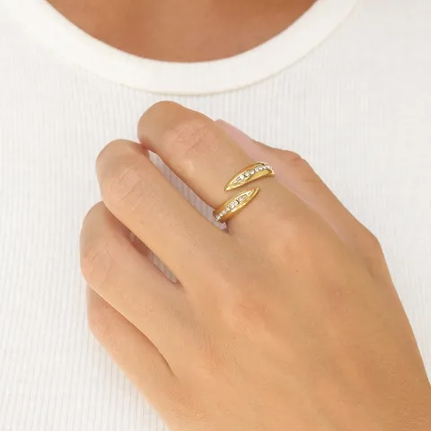 vedenkestävät zirkoni sormus kullattu teräs - OCEANA