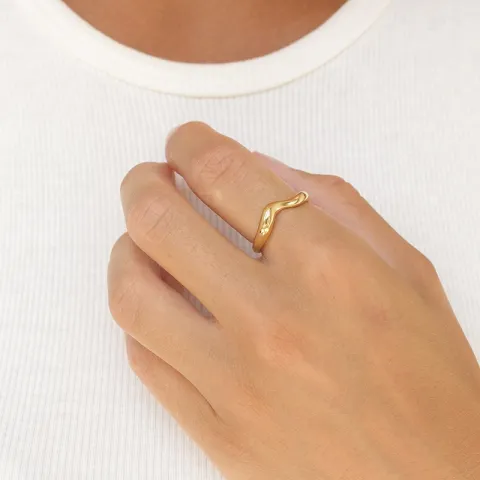 vedenkestävät sormus kullattu teräs - OCEANA