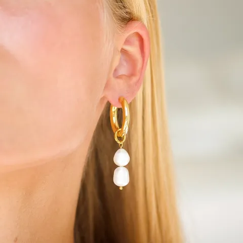 vedenkestävät helmi rengas  kullattu teräs - OCEANA