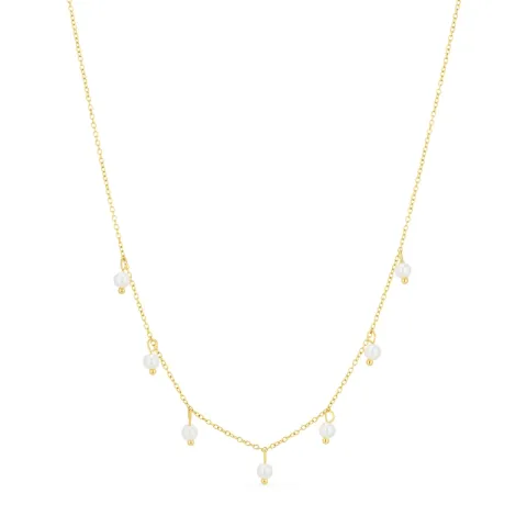 vedenkestävät helmi kaulaketju kullattu teräs - OCEANA