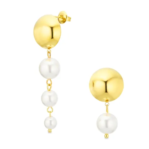 vedenkestävät helmi korvarenkaat  kullattu teräs - OCEANA