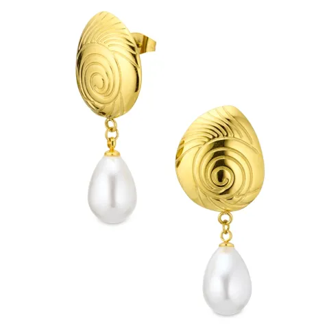 vedenkestävät korvarenkaat  kullattu teräs - OCEANA