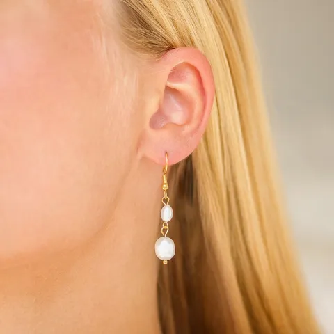 vedenkestävät helmi korvarenkaat  kullattu teräs - OCEANA