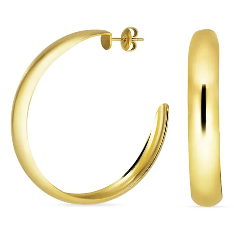 50 mm vedenkestävät rengaskorvakorut  kullattu teräs - OCEANA