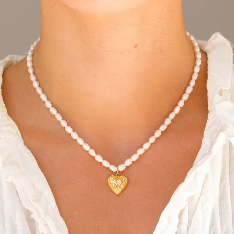 vedenkestävät sydän kaulaketju kullattu teräs - OCEANA