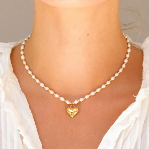 vedenkestävät sydän kaulaketju kullattu teräs - OCEANA