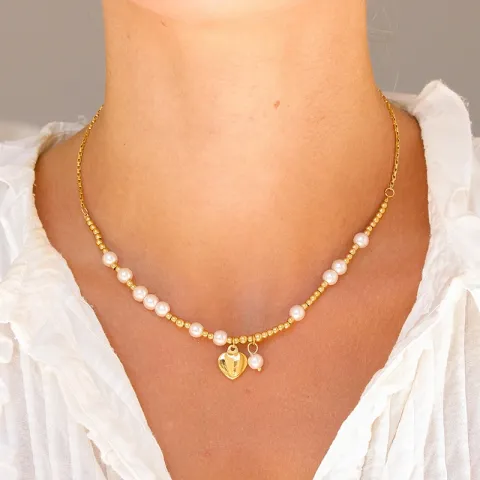 vedenkestävät sydän kaulaketju kullattu teräs - OCEANA