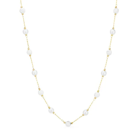 vedenkestävät helmi kaulaketju kullattu teräs - OCEANA