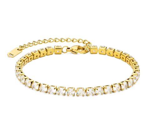 vedenkestävät zirkoni rannekoru kullattu teräs - OCEANA