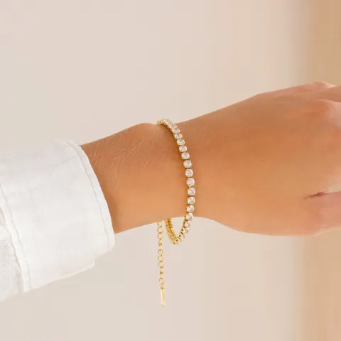 vedenkestävät zirkoni rannekoru kullattu teräs - OCEANA