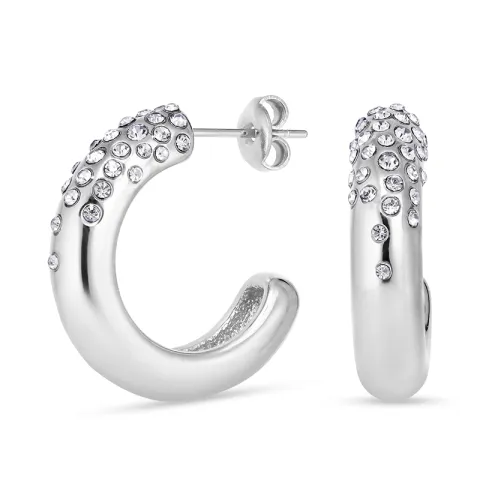 vedenkestävät zirkoni rengaskorvakorut  teräs - OCEANA