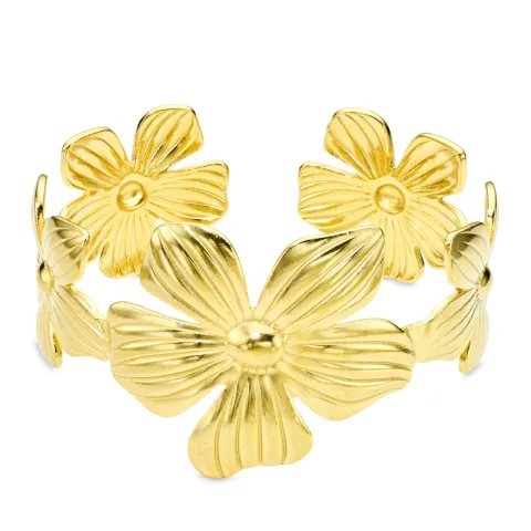 vedenkestävät kukka rannekoru kullattu teräs - OCEANA