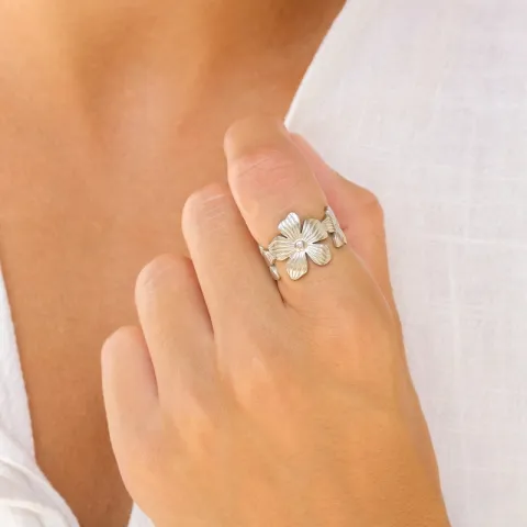 vedenkestävät kukka sormus teräs - OCEANA