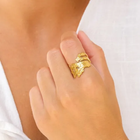 vedenkestävät sormus kullattu teräs - OCEANA