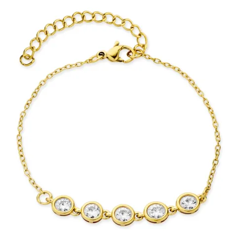 vedenkestävät zirkoni rannekoru kullattu teräs - OCEANA