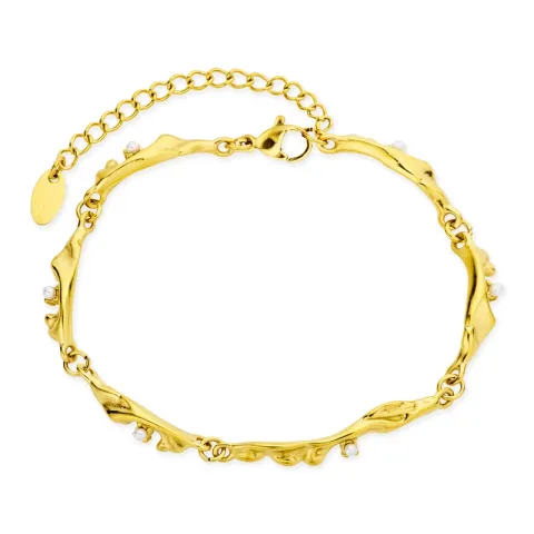 vedenkestävät helmi rannekoru kullattu teräs - OCEANA