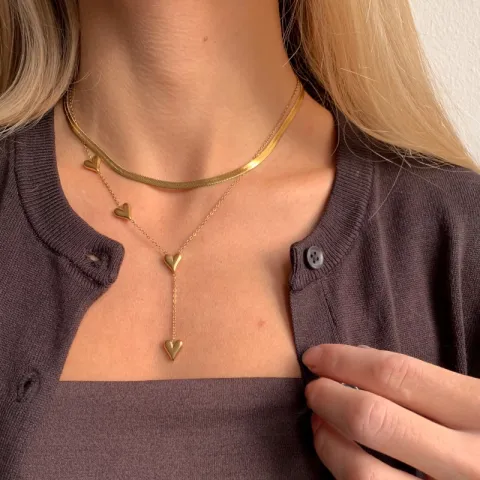 vedenkestävät sydän kaulaketju kullattu teräs - OCEANA