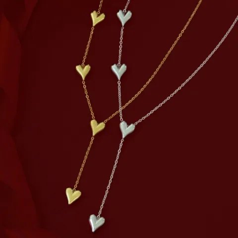 vedenkestävät sydän kaulaketju kullattu teräs - OCEANA