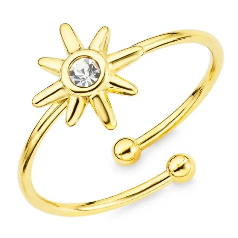 säädettävissä  tähti zirkoni sormus kullattu teräs - OCEANA