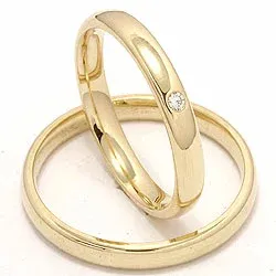 Vihkisormusta 9 karaatin kultaa 0,02 ct