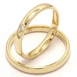 Vihkisormusta 9 karaatin kultaa 0,02 ct