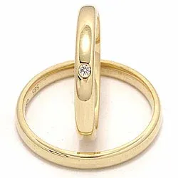 Vihkisormusta 9 karaatin kultaa 0,02 ct