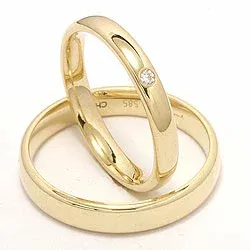 Vihkisormusta 9 karaatin kultaa 0,02 ct