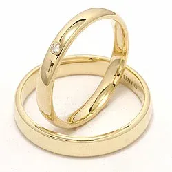 Vihkisormusta 9 karaatin kultaa 0,02 ct