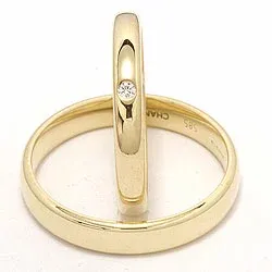 Vihkisormusta 9 karaatin kultaa 0,02 ct