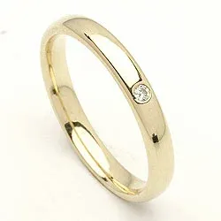 Vihkisormus 9 karaatin kultaa 0,02 ct