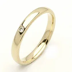 Vihkisormus 9 karaatin kultaa 0,02 ct