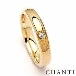 Vihkisormus 14 karaatin kultaa 0,05 ct