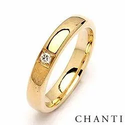 Vihkisormus 14 karaatin kultaa 0,05 ct