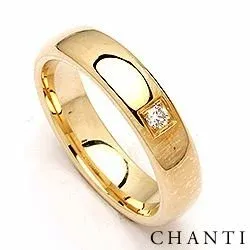 Vihkisormus 14 karaatin kultaa 0,05 ct