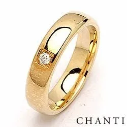 Vihkisormus 14 karaatin kultaa 0,05 ct