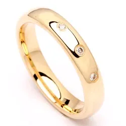 Vihkisormus 14 karaatin kultaa 0,045 ct