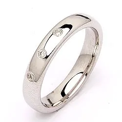 Vihkisormus 14 karaatin valkokultaa 0,045 ct