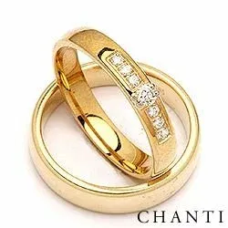 vihkisormusta 9 karaatin kultaa 0,189 ct - setit