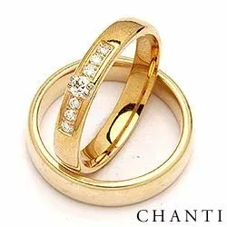 vihkisormusta 9 karaatin kultaa 0,189 ct - setit