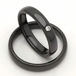 Vihkisormusta musta teräs 0,050 ct